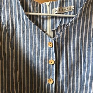 *$10 or FREE* Striped Linen Dress - Button Front